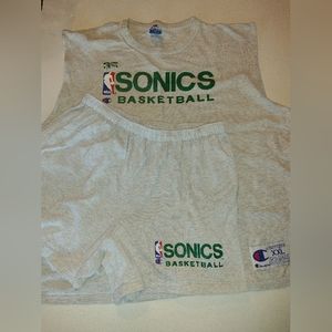 Seattle SuperSonics practice shorts and tank